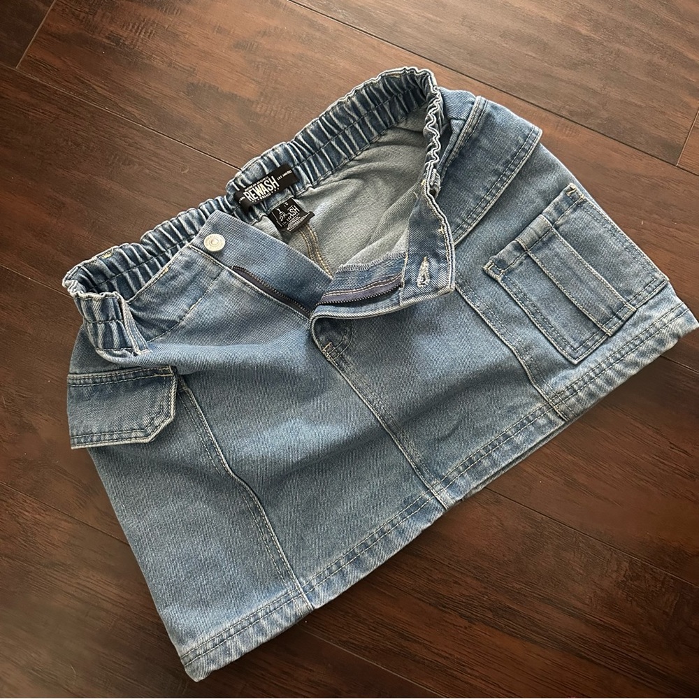 Rewash Blue Denim Mini Skirt